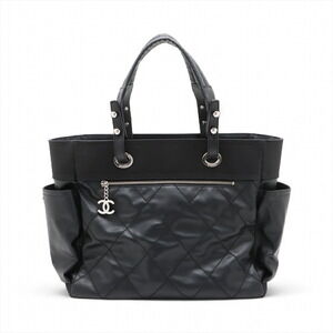 Chanel Paris Biarritz Canvas Tote Bag Black